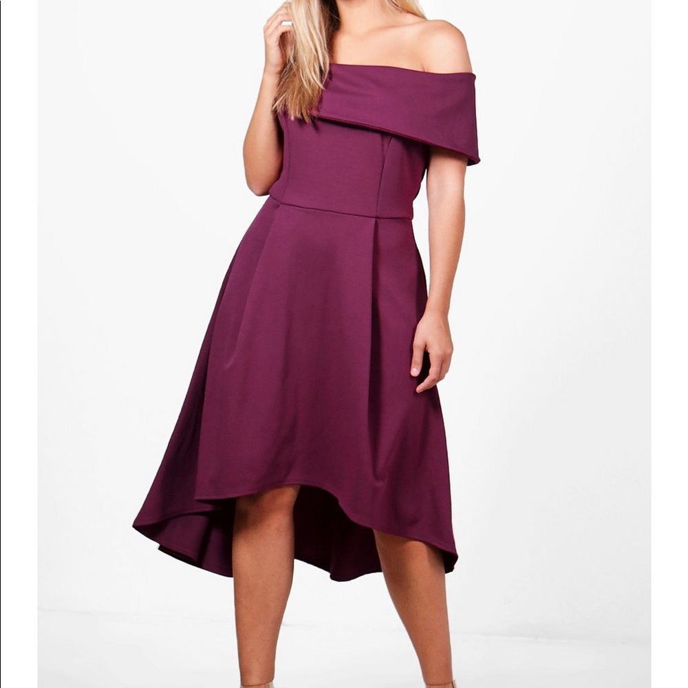 boohoo Plus Elizabeth Double Layer Midi Dress NWT